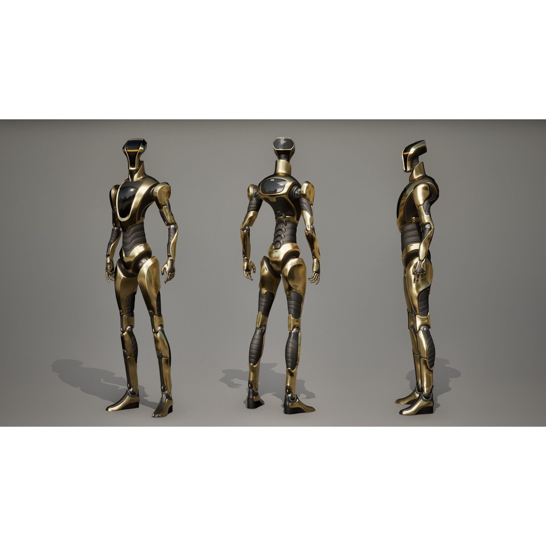 Robot 3D Model – Low Poly Sci-Fi Character, Rigged & PBR - View 6