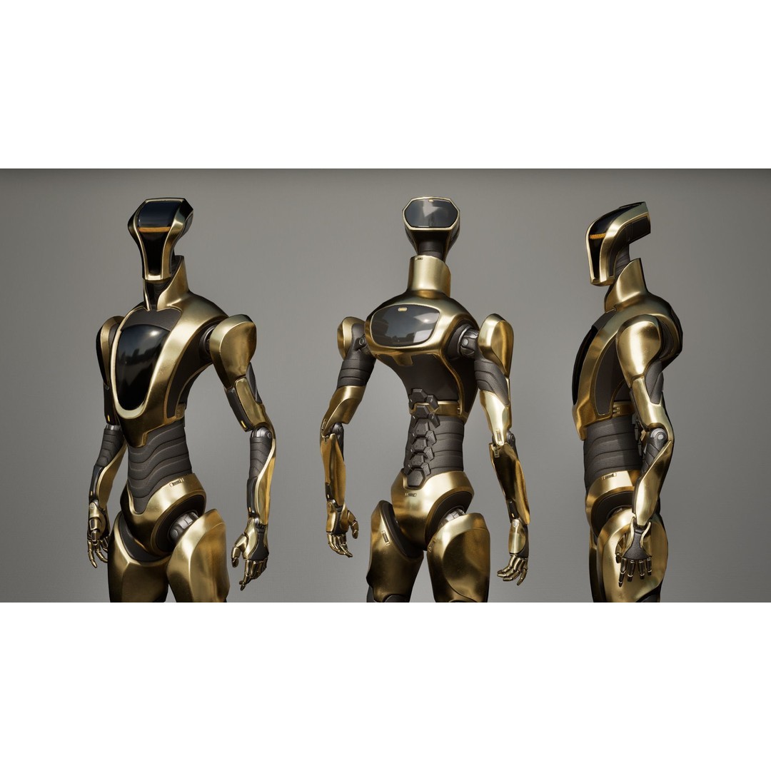 Robot 3D Model – Low Poly Sci-Fi Character, Rigged & PBR - View 7