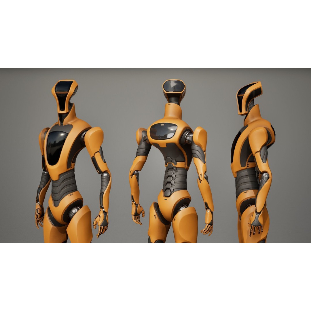 Robot 3D Model – Low Poly Sci-Fi Character, Rigged & PBR - View 8