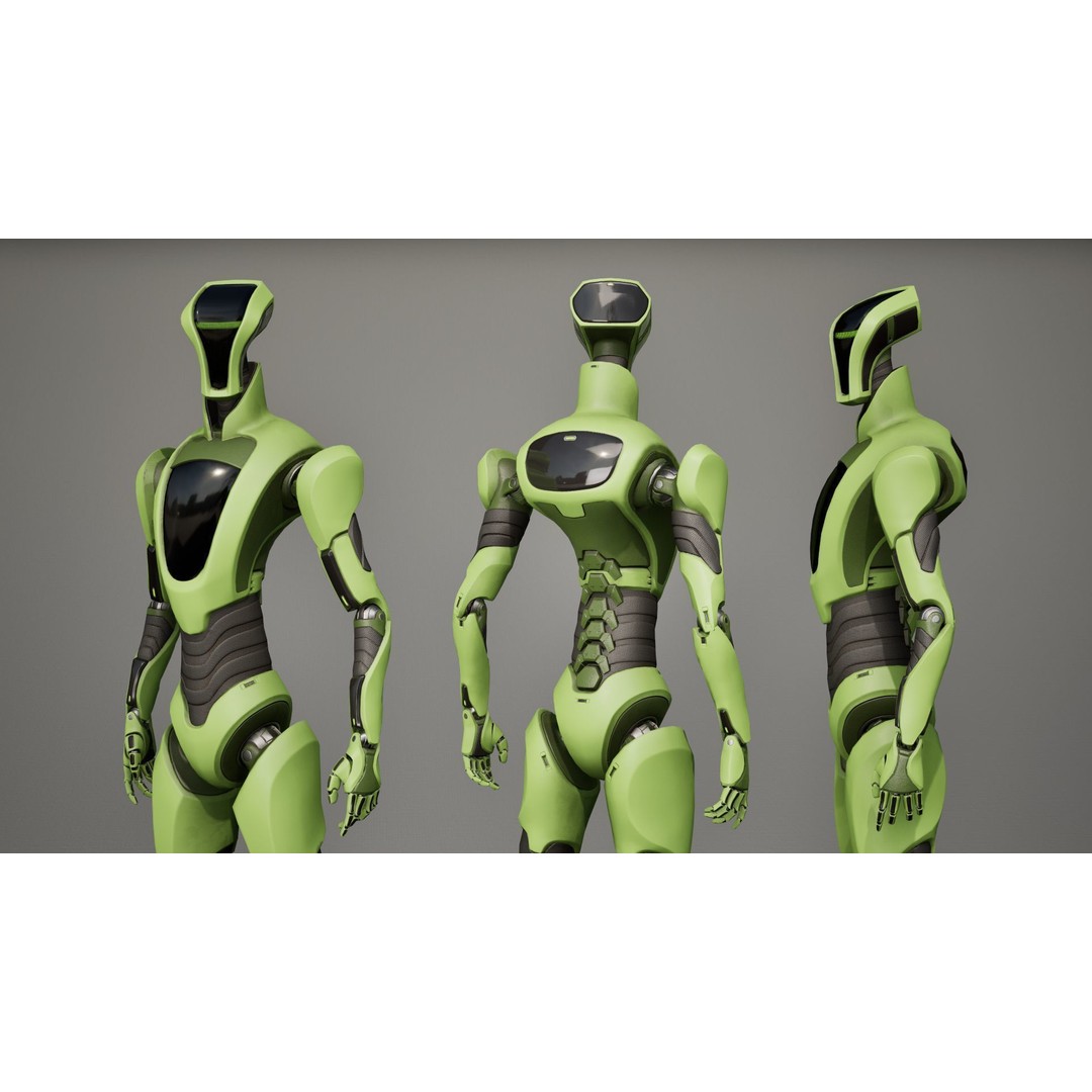Robot 3D Model – Low Poly Sci-Fi Character, Rigged & PBR - View 9