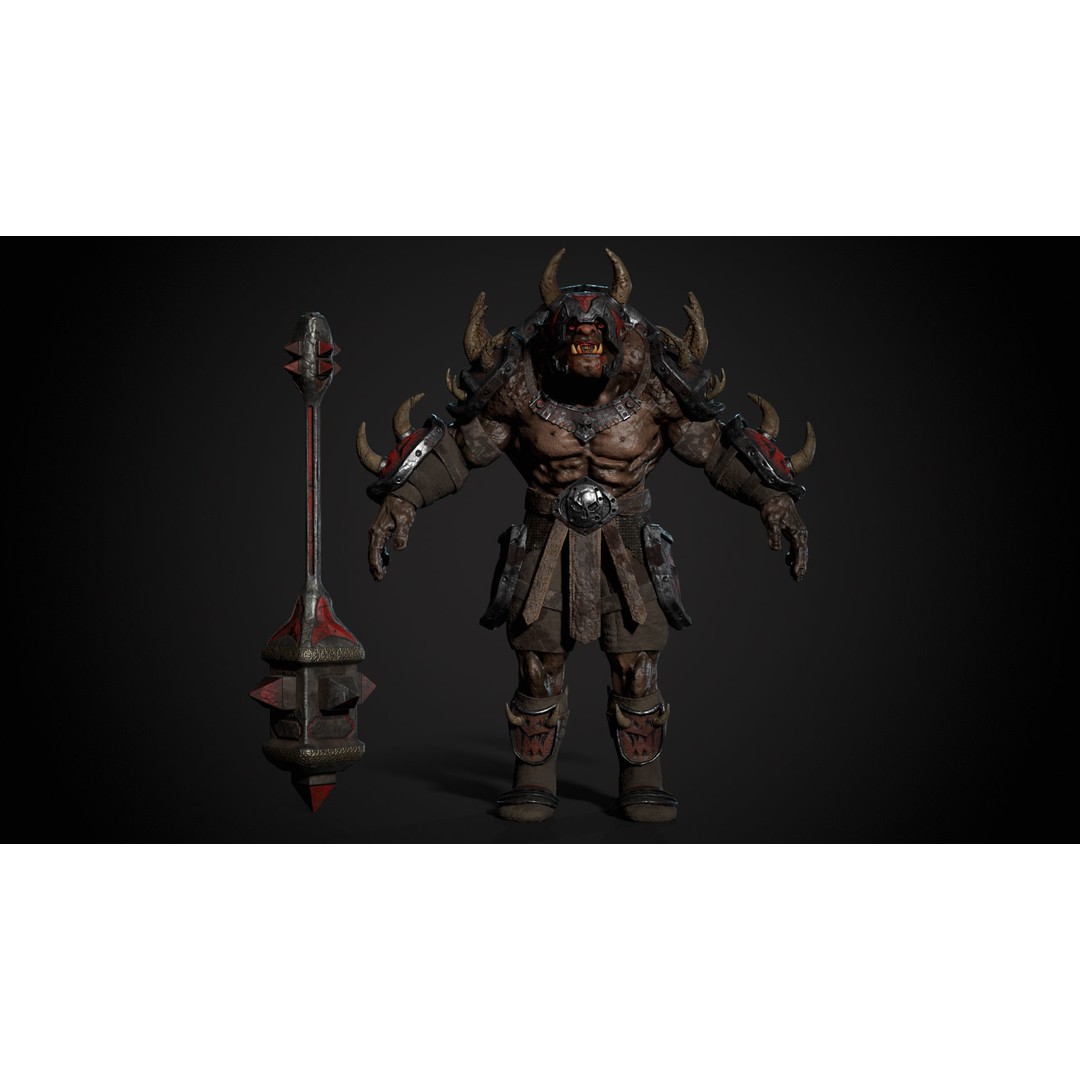 Ogre 3D Model – Low Poly Animated Character, FBX, PBR Textures - View 14