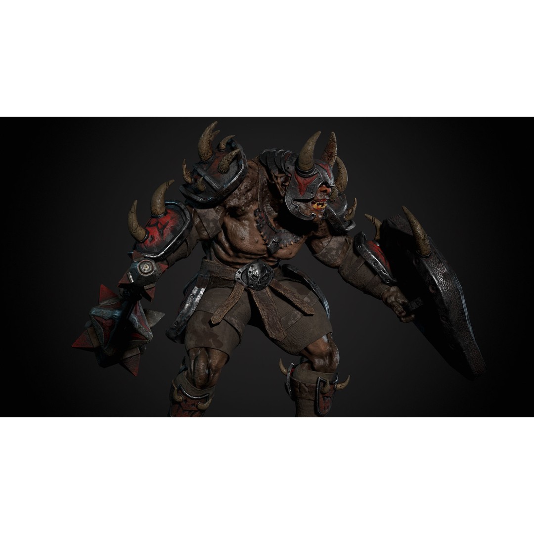 Ogre 3D Model – Low Poly Animated Character, FBX, PBR Textures - View 27