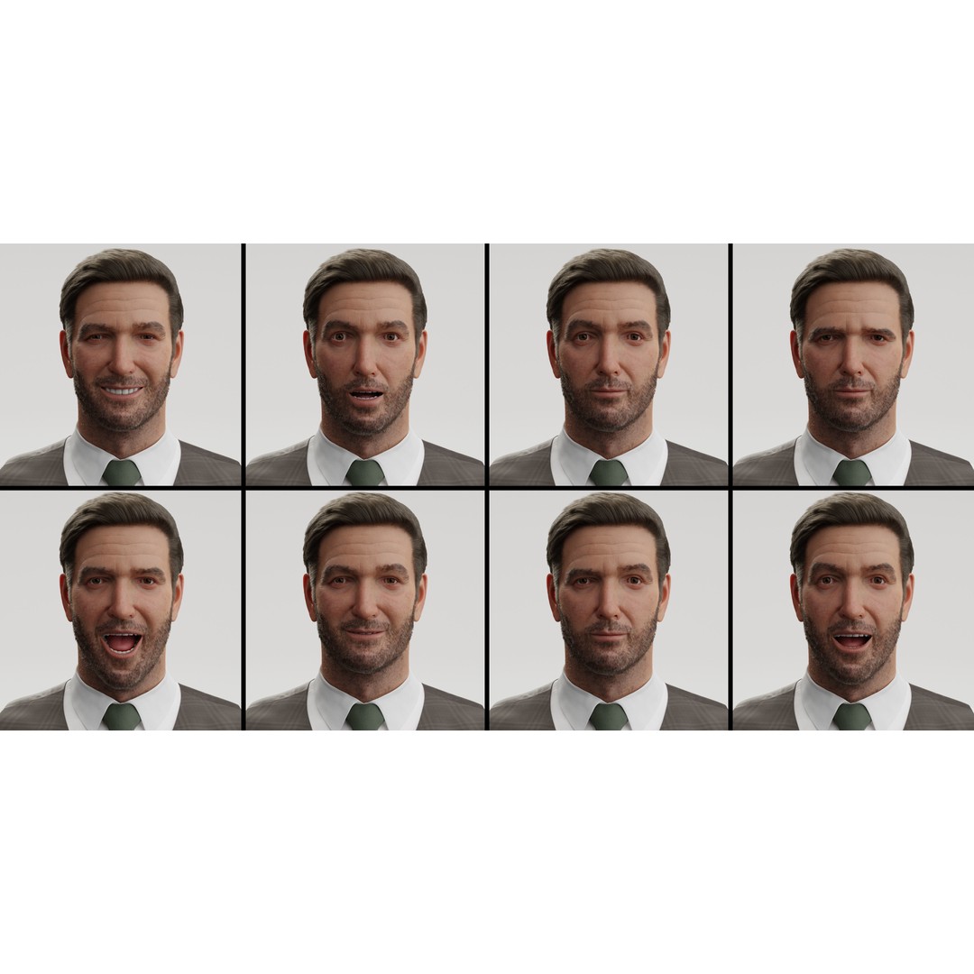 George 3D Model – Highly Photorealistic Rigged Character for Animation - View 12