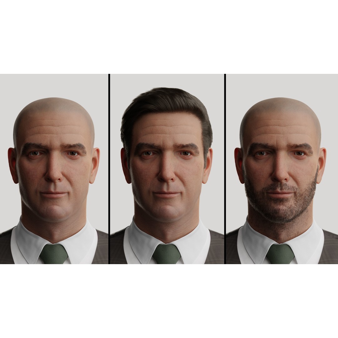 George 3D Model – Highly Photorealistic Rigged Character for Animation - View 13