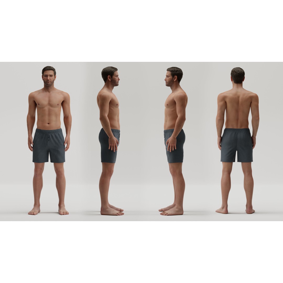 George 3D Model – Highly Photorealistic Rigged Character for Animation - View 14
