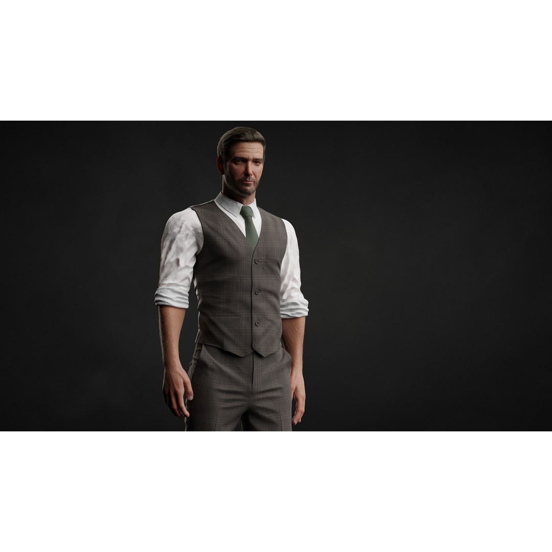 George 3D Model – Highly Photorealistic Rigged Character for Animation - View 3