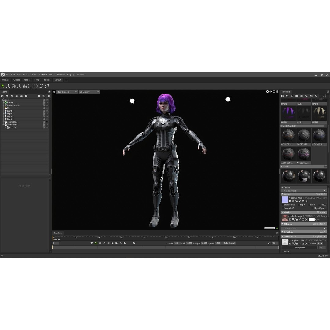 Sci-Fi Girl 2 3D Model – Low Poly Game-Ready Character, FBX - View 15
