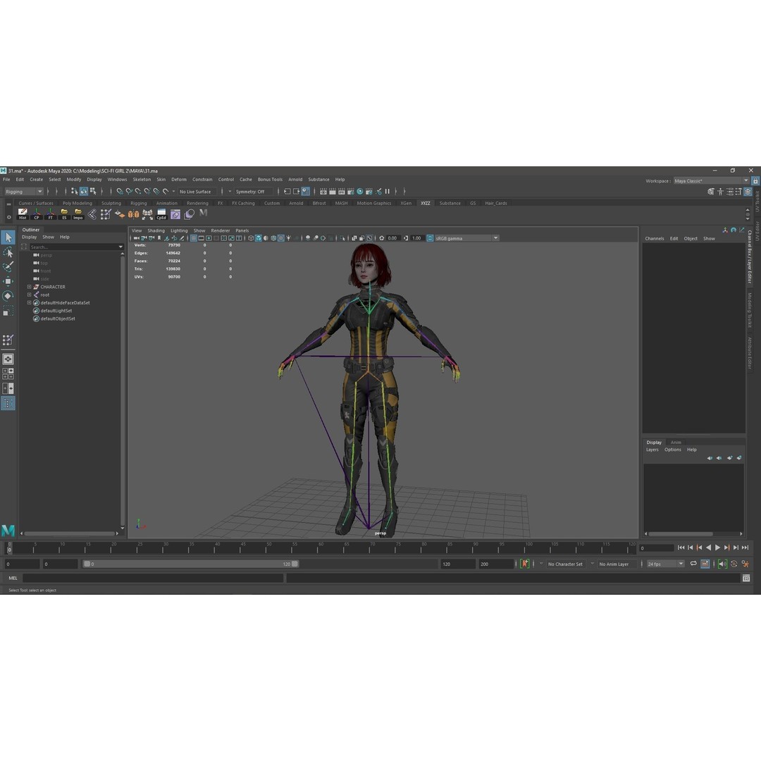 Sci-Fi Girl 2 3D Model – Low Poly Game-Ready Character, FBX - View 16