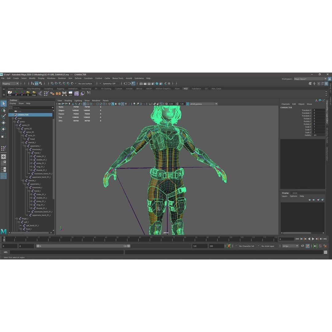 Sci-Fi Girl 2 3D Model – Low Poly Game-Ready Character, FBX - View 17