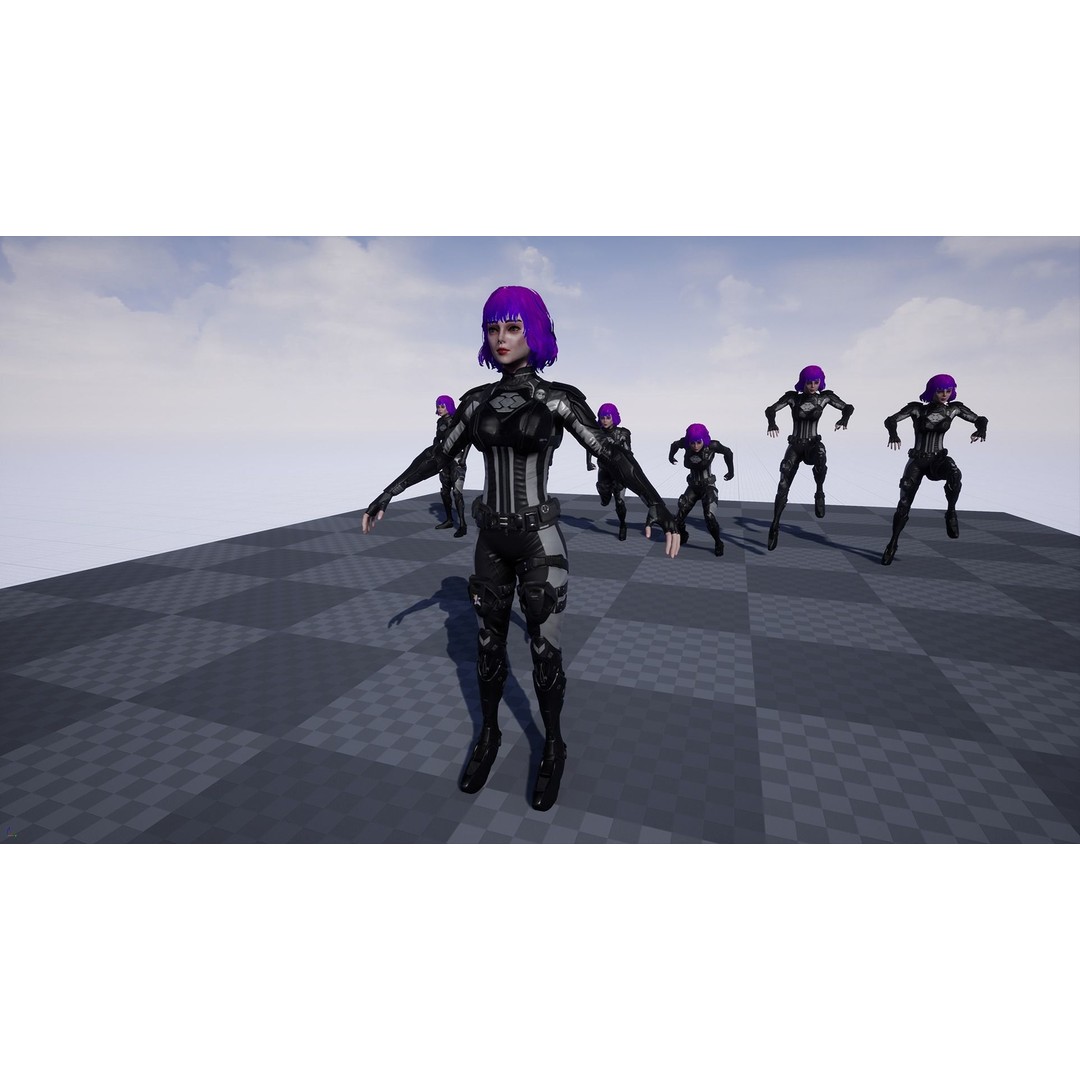 Sci-Fi Girl 2 3D Model – Low Poly Game-Ready Character, FBX - View 18