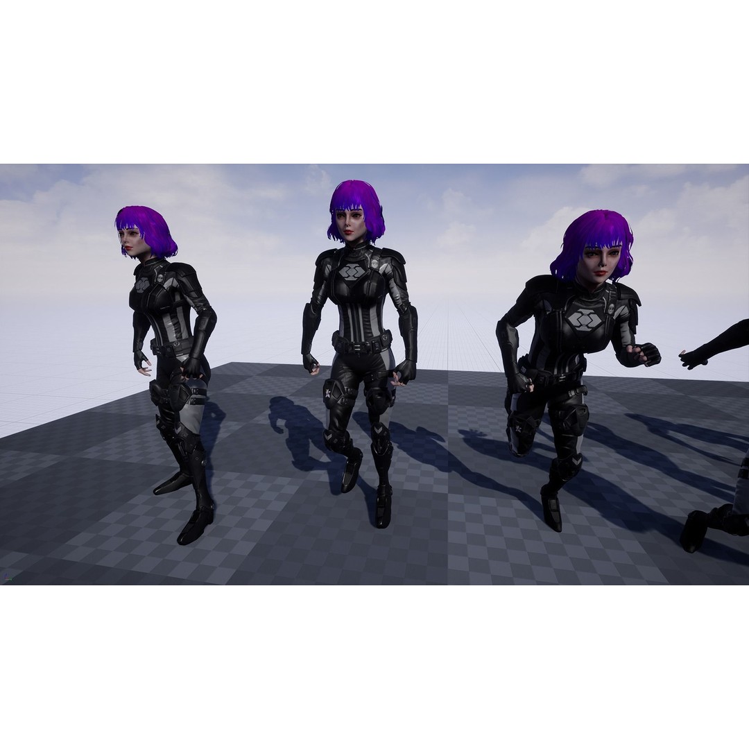 Sci-Fi Girl 2 3D Model – Low Poly Game-Ready Character, FBX - View 19