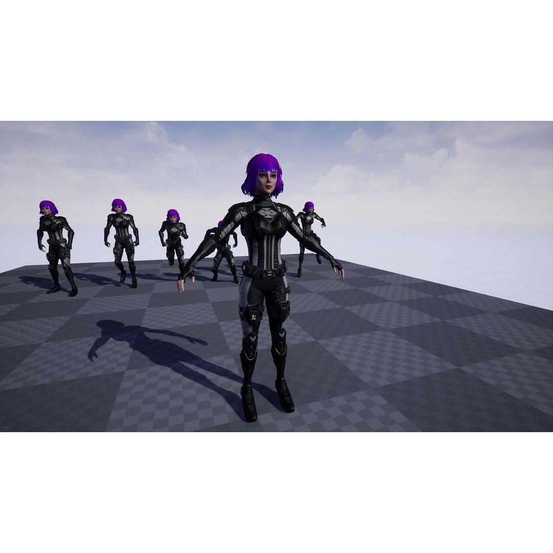 Sci-Fi Girl 2 3D Model – Low Poly Game-Ready Character, FBX - View 20