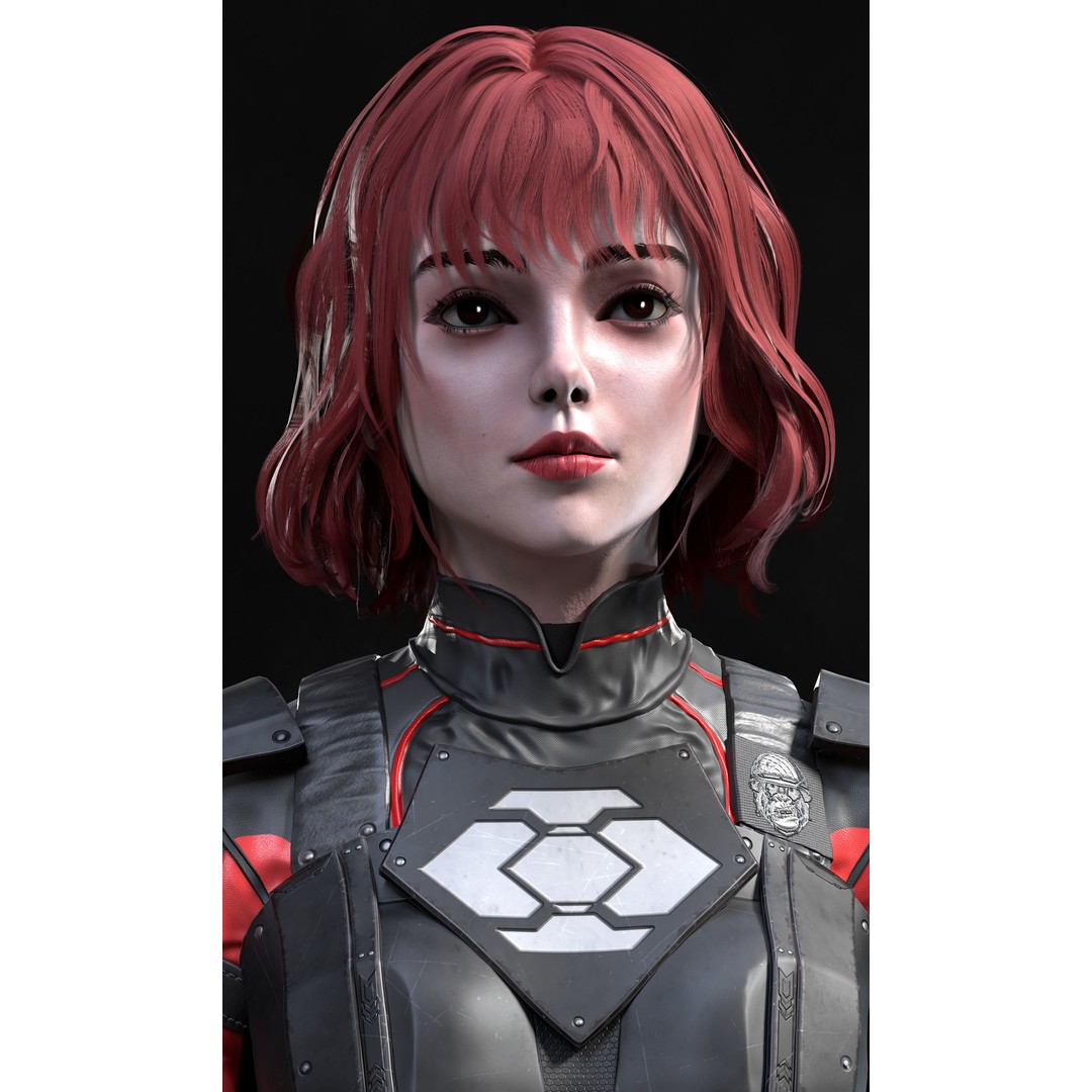 Sci-Fi Girl 2 3D Model – Low Poly Game-Ready Character, FBX - View 4