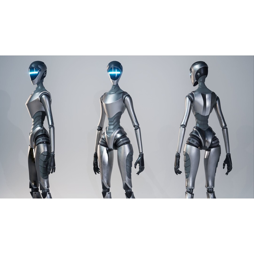 Robot 3D Model – Low Poly Sci-Fi Character, Rigged for Unreal Engine - View 10