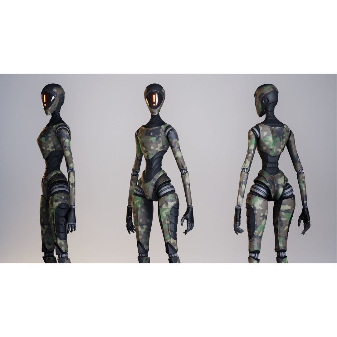 Robot 3D Model – Low Poly Sci-Fi Character, Rigged for Unreal Engine - View 16