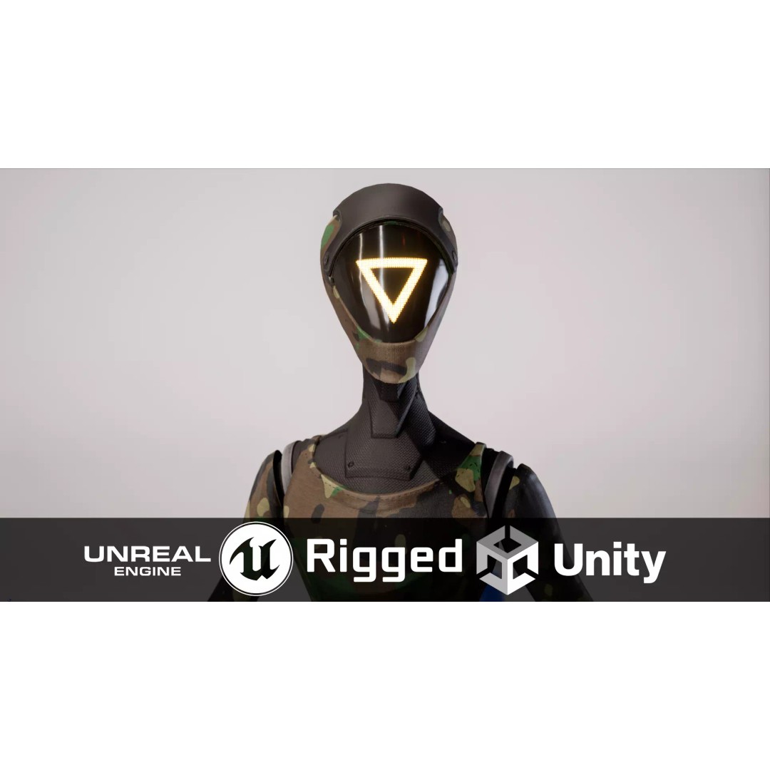 Robot 3D Model – Low Poly Sci-Fi Character, Rigged for Unreal Engine - View 2