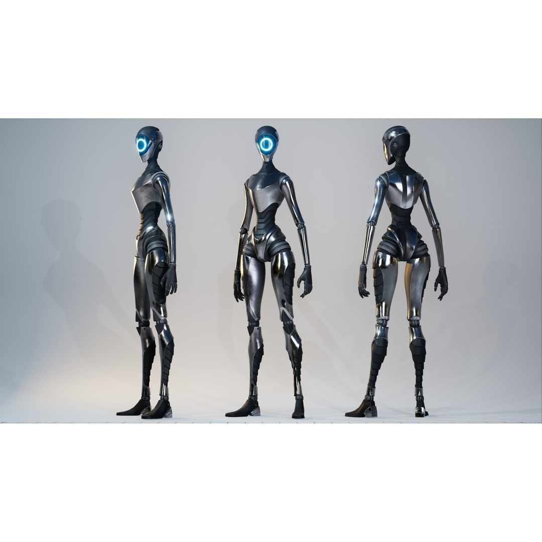 Robot 3D Model – Low Poly Sci-Fi Character, Rigged for Unreal Engine - View 5