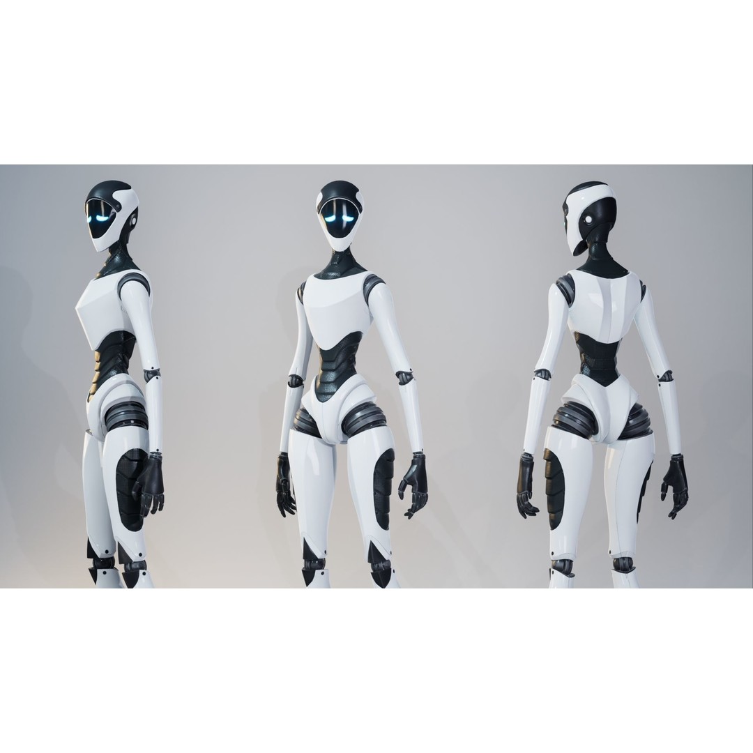Robot 3D Model – Low Poly Sci-Fi Character, Rigged for Unreal Engine - View 8