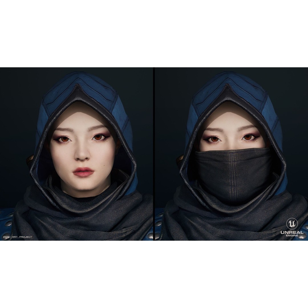 Ninja Samurai 3D Model – Low Poly Rigged Character, FBX, PBR - View 12