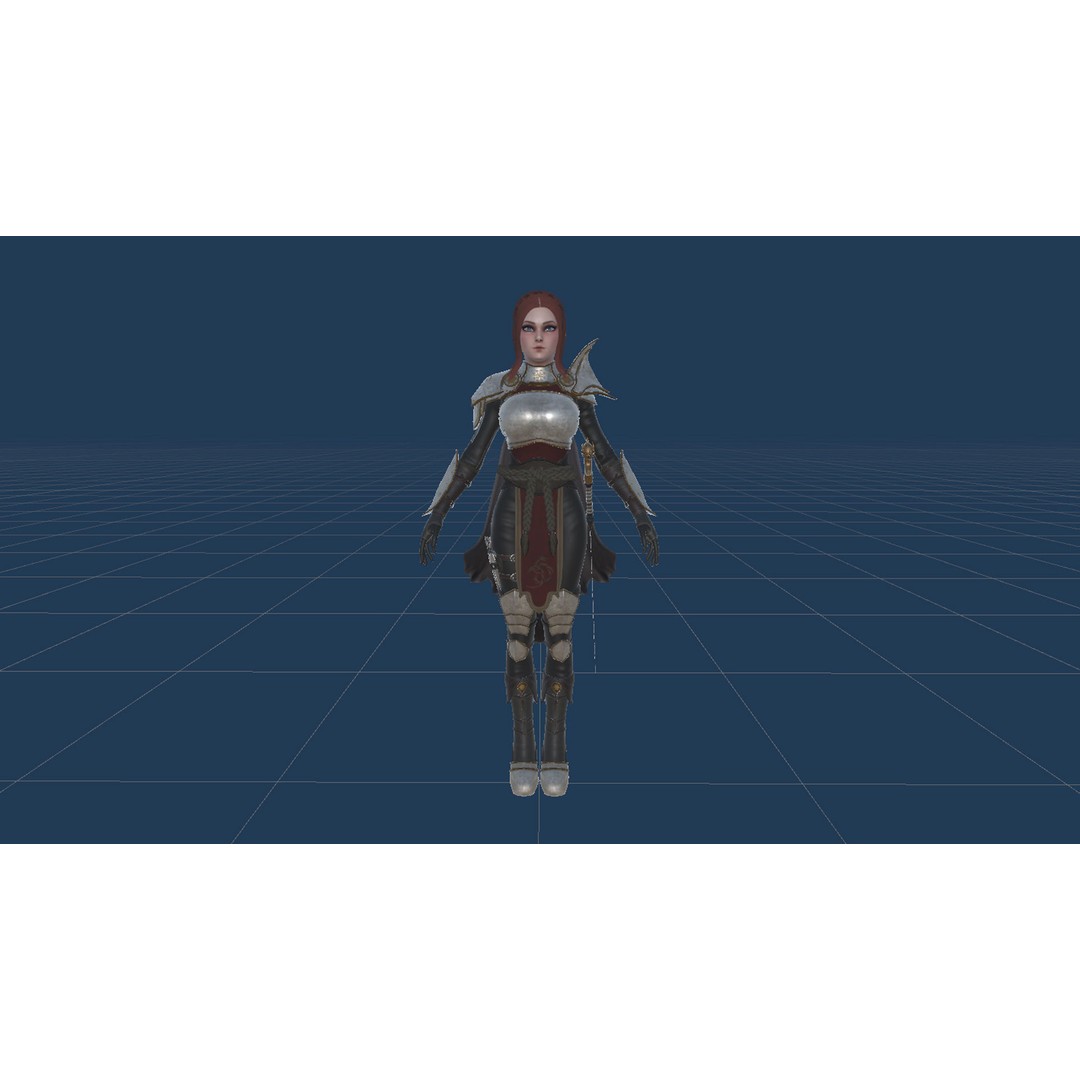 Fantasy Girl 3D Model – Low Poly Rigged Character for Games