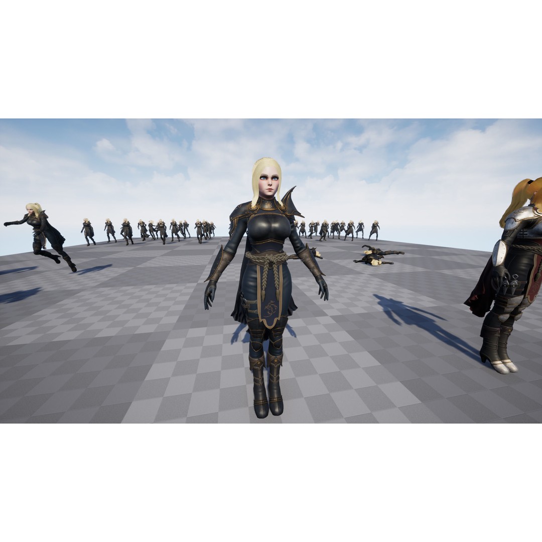 Fantasy Girl 3D Model – Low Poly Rigged Character for Games - View 19