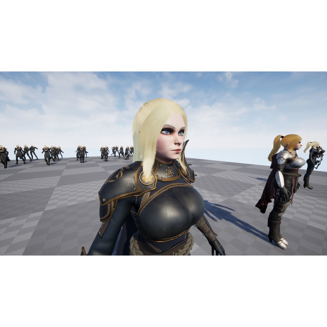 Fantasy Girl 3D Model – Low Poly Rigged Character for Games - View 20
