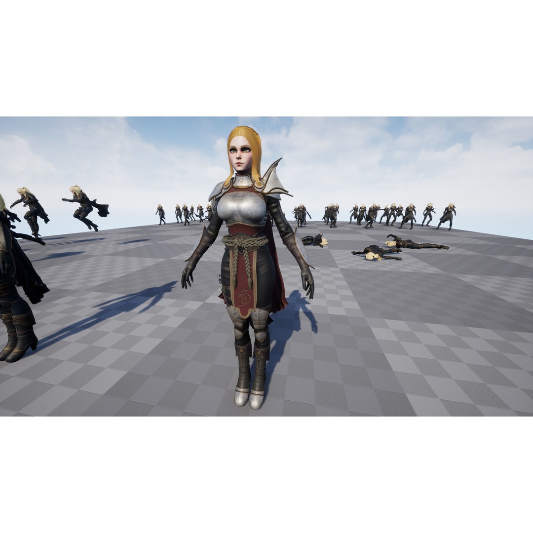 Fantasy Girl 3D Model – Low Poly Rigged Character for Games - View 21