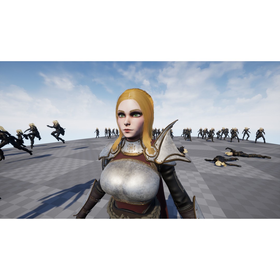 Fantasy Girl 3D Model – Low Poly Rigged Character for Games - View 22