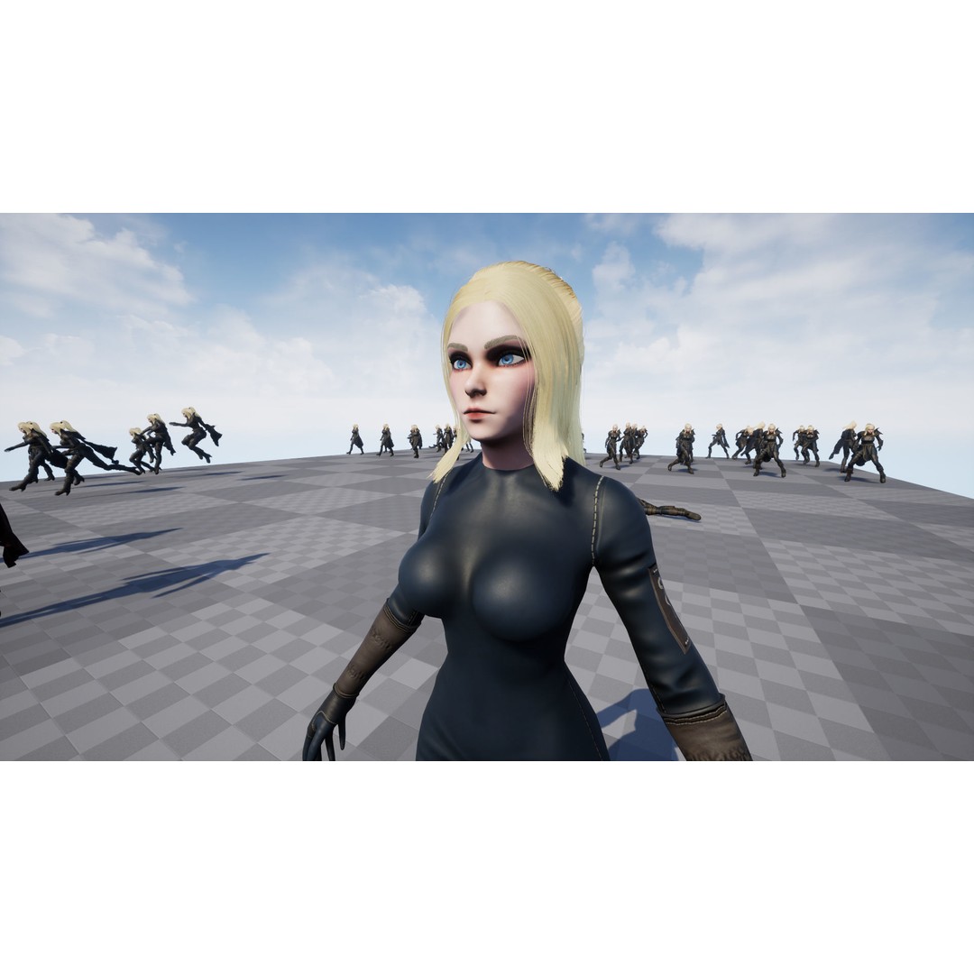 Fantasy Girl 3D Model – Low Poly Rigged Character for Games - View 24