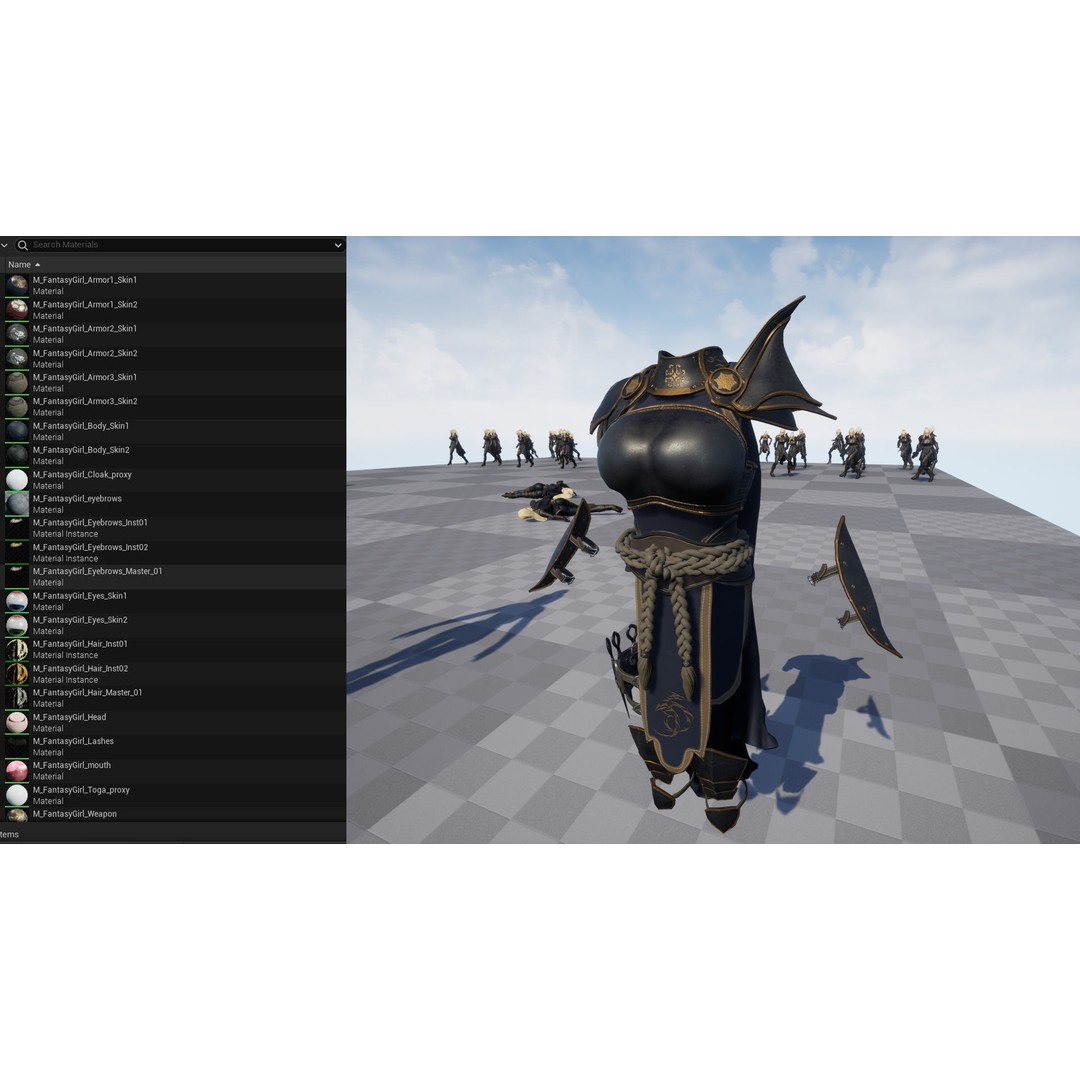 Fantasy Girl 3D Model – Low Poly Rigged Character for Games - View 25