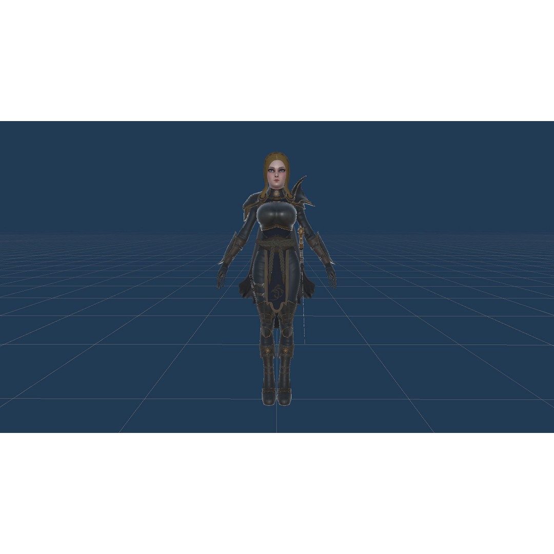 Fantasy Girl 3D Model – Low Poly Rigged Character for Games - View 27