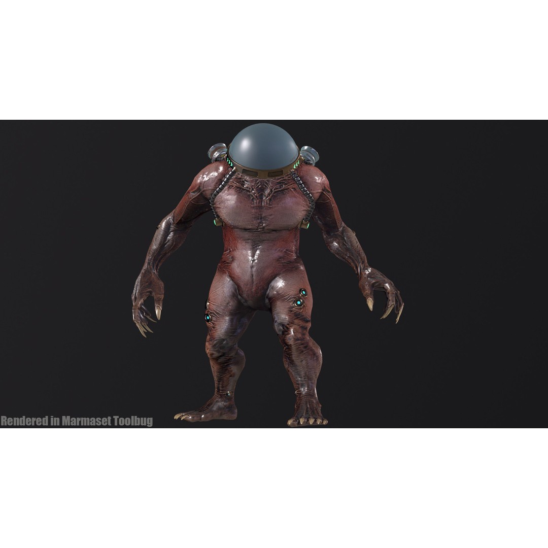Cyborg 3D Model – Low Poly Animated Character for Games, FBX - View 14
