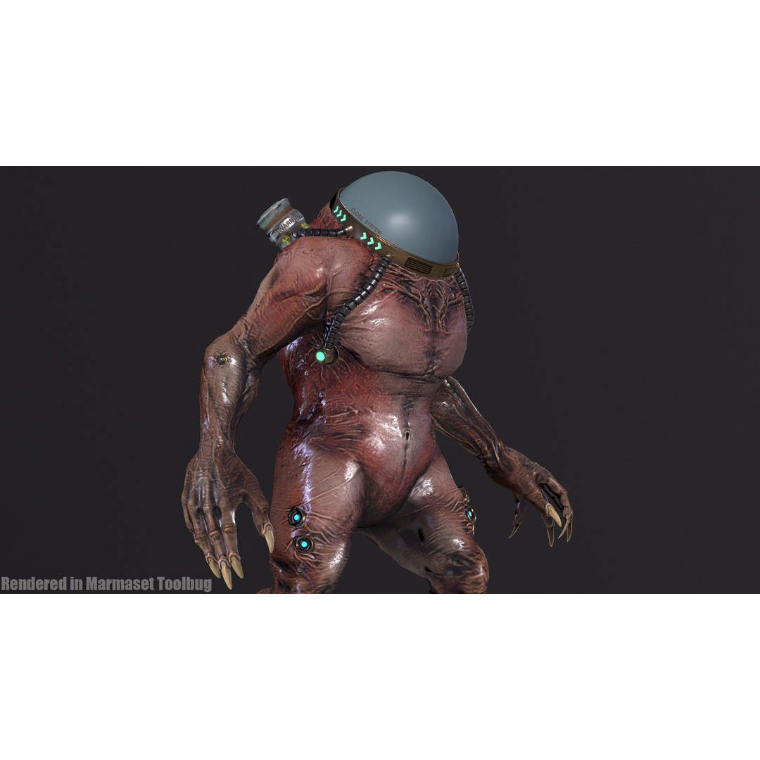 Cyborg 3D Model – Low Poly Animated Character for Games, FBX - View 17
