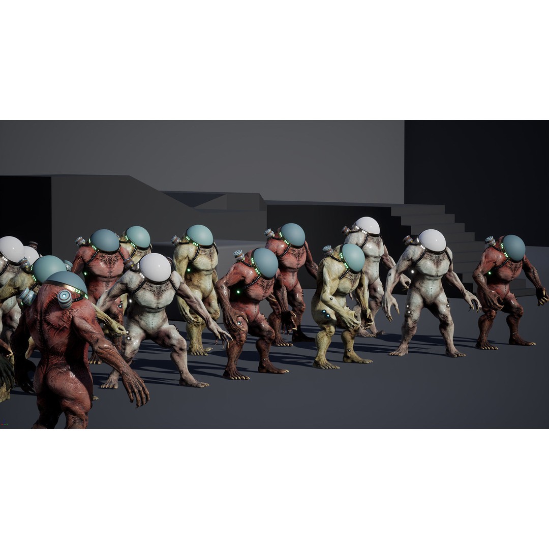 Cyborg 3D Model – Low Poly Animated Character for Games, FBX - View 35