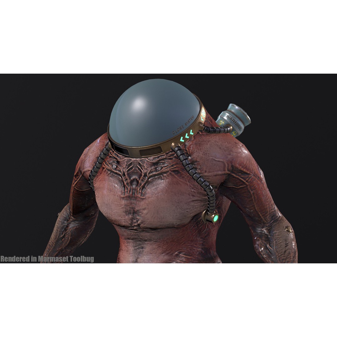Cyborg 3D Model – Low Poly Animated Character for Games, FBX - View 4