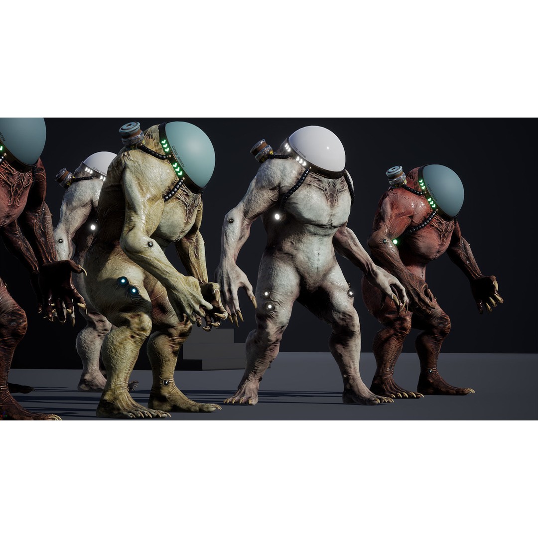 Cyborg 3D Model – Low Poly Animated Character for Games, FBX - View 44