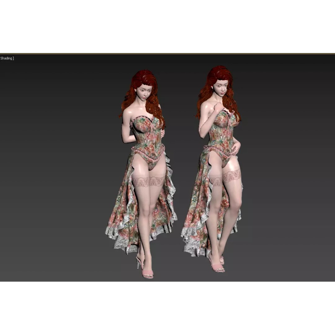 Female Character 3D Model – Photorealistic Design with Elegant Outfit - View 5