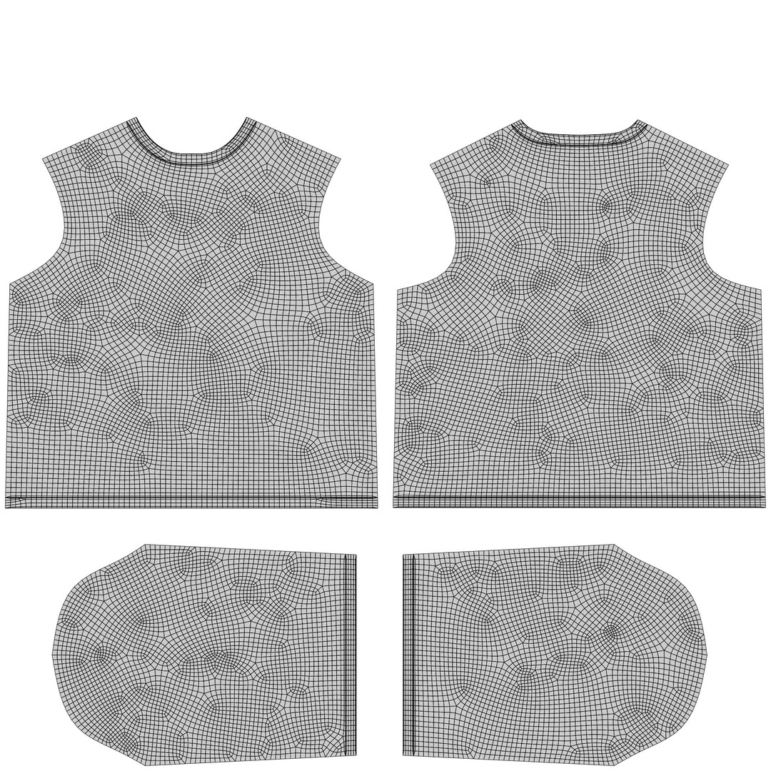 Goth Shirt 3D Model – Low Poly Grunge Y2K Fashion, FBX, OBJ - View 12
