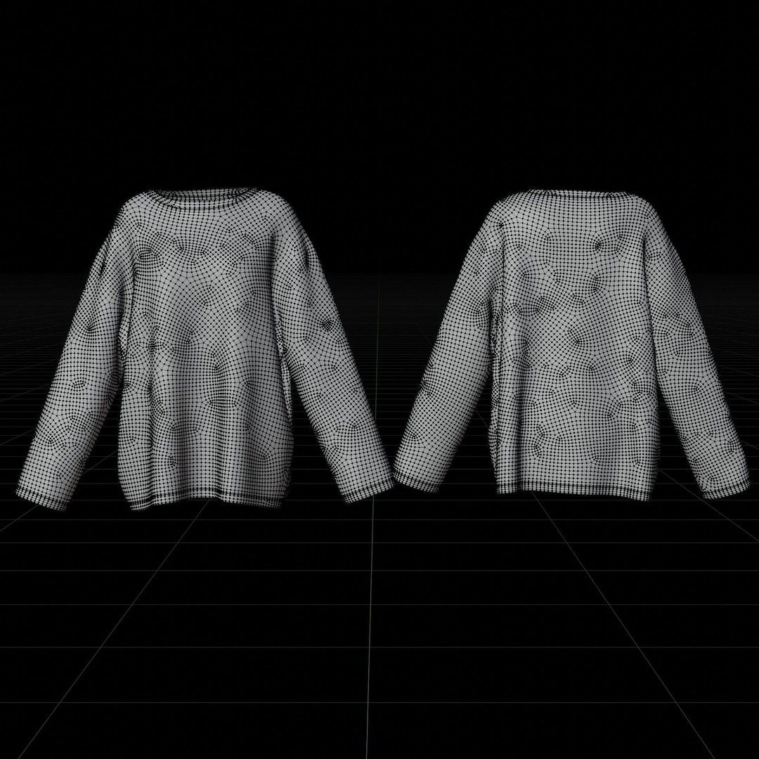 Goth Shirt 3D Model – Low Poly Grunge Y2K Fashion, FBX, OBJ - View 13