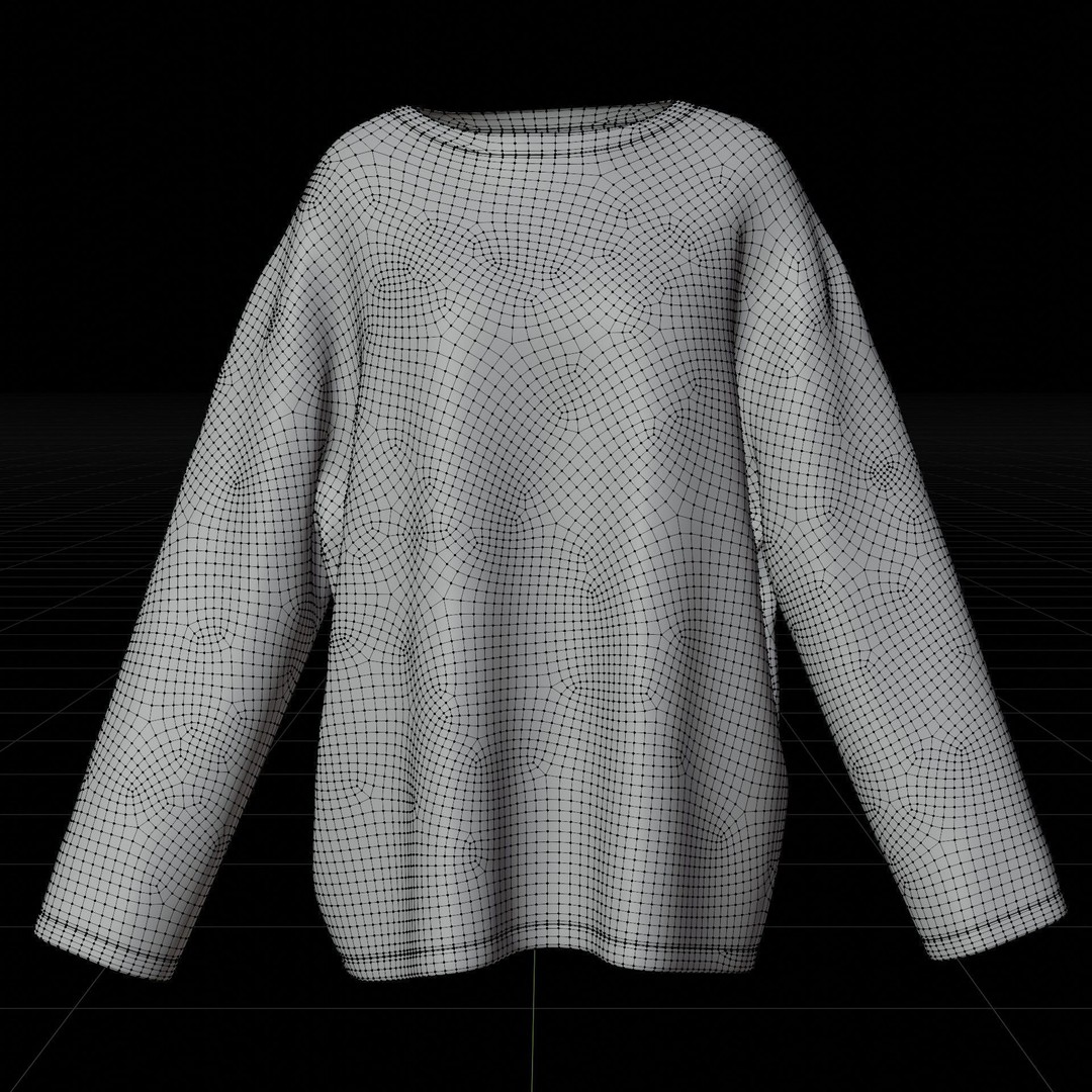 Goth Shirt 3D Model – Low Poly Grunge Y2K Fashion, FBX, OBJ - View 34