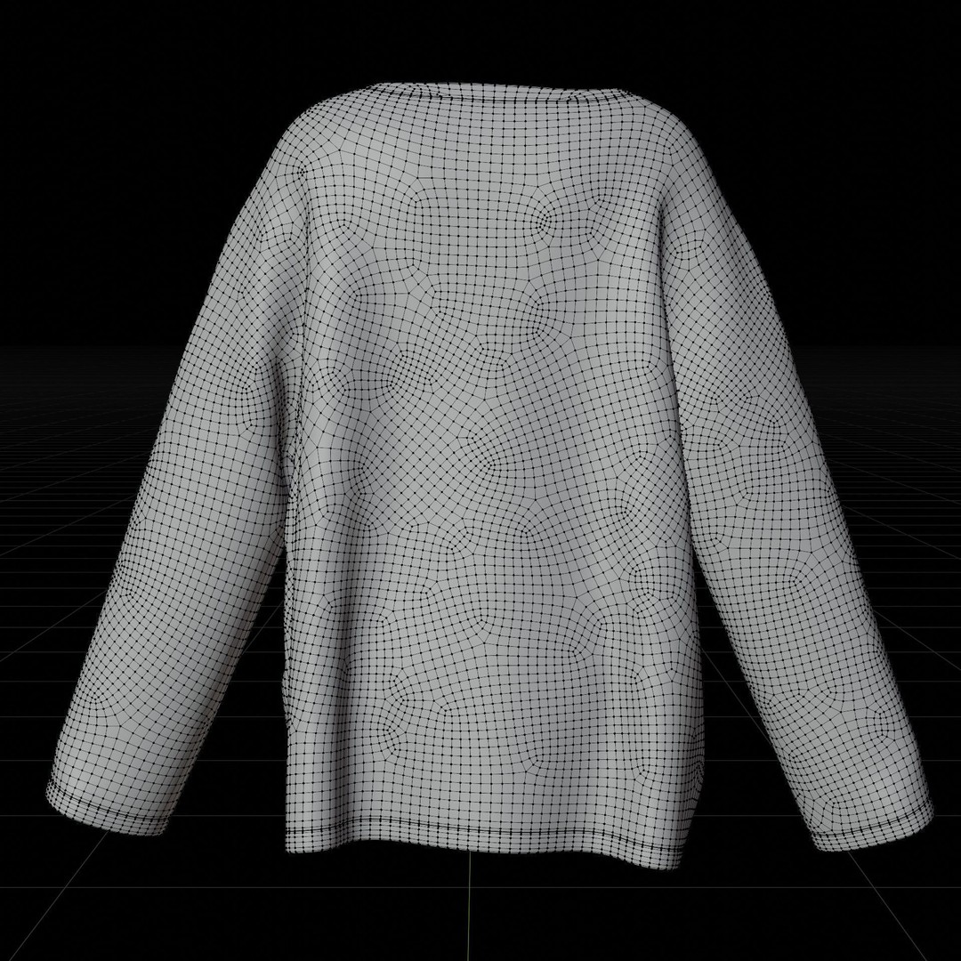 Goth Shirt 3D Model – Low Poly Grunge Y2K Fashion, FBX, OBJ - View 35