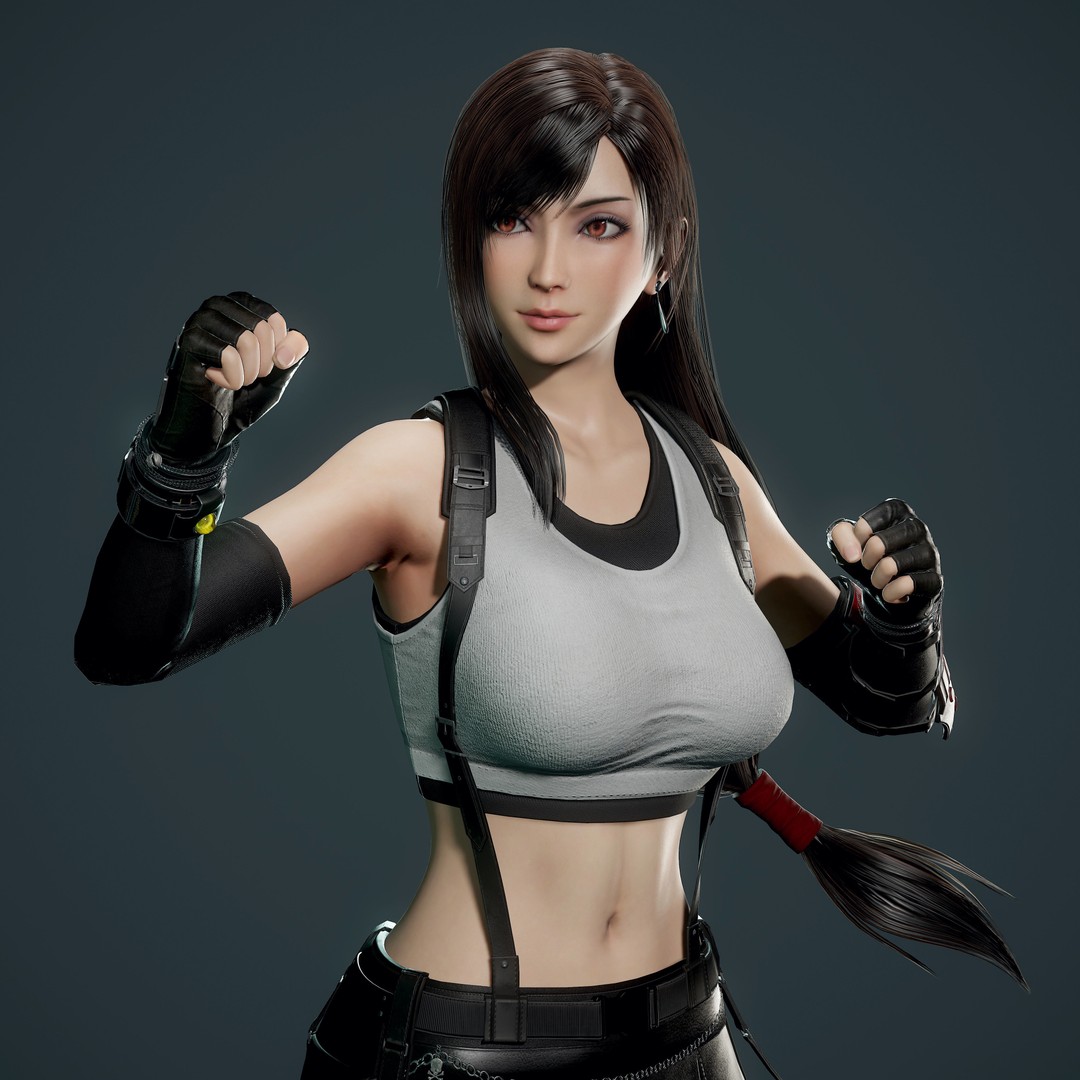 Tifa Lockhart 3D Model – Low Poly Game Ready Character, FBX & Blender - View 16