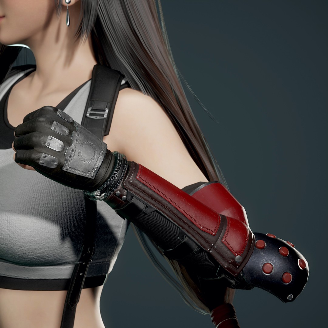 Tifa Lockhart 3D Model – Low Poly Game Ready Character, FBX & Blender - View 21