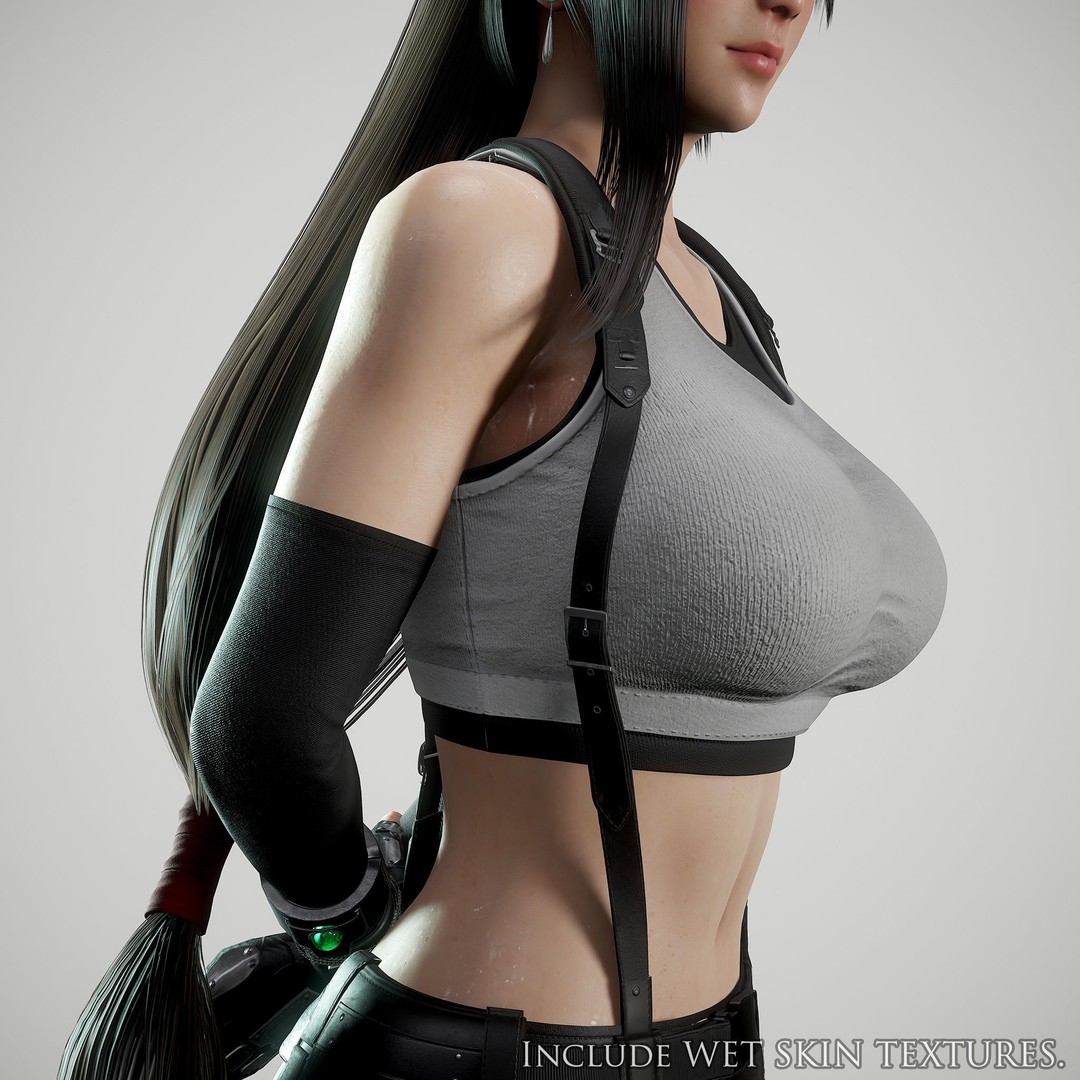 Tifa Lockhart 3D Model – Low Poly Game Ready Character, FBX & Blender - View 25