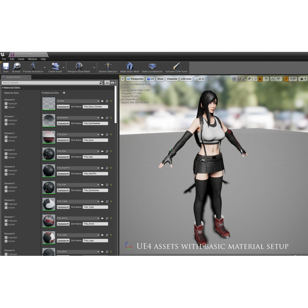 Tifa Lockhart 3D Model – Low Poly Game Ready Character, FBX & Blender - View 7