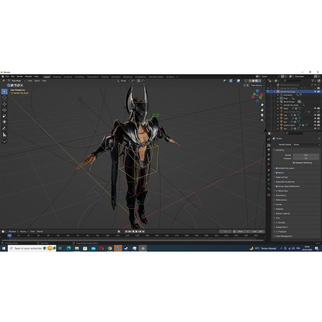 Kali 3D Model – Low Poly Divine Guardian with Ancient Armor, FBX - View 29