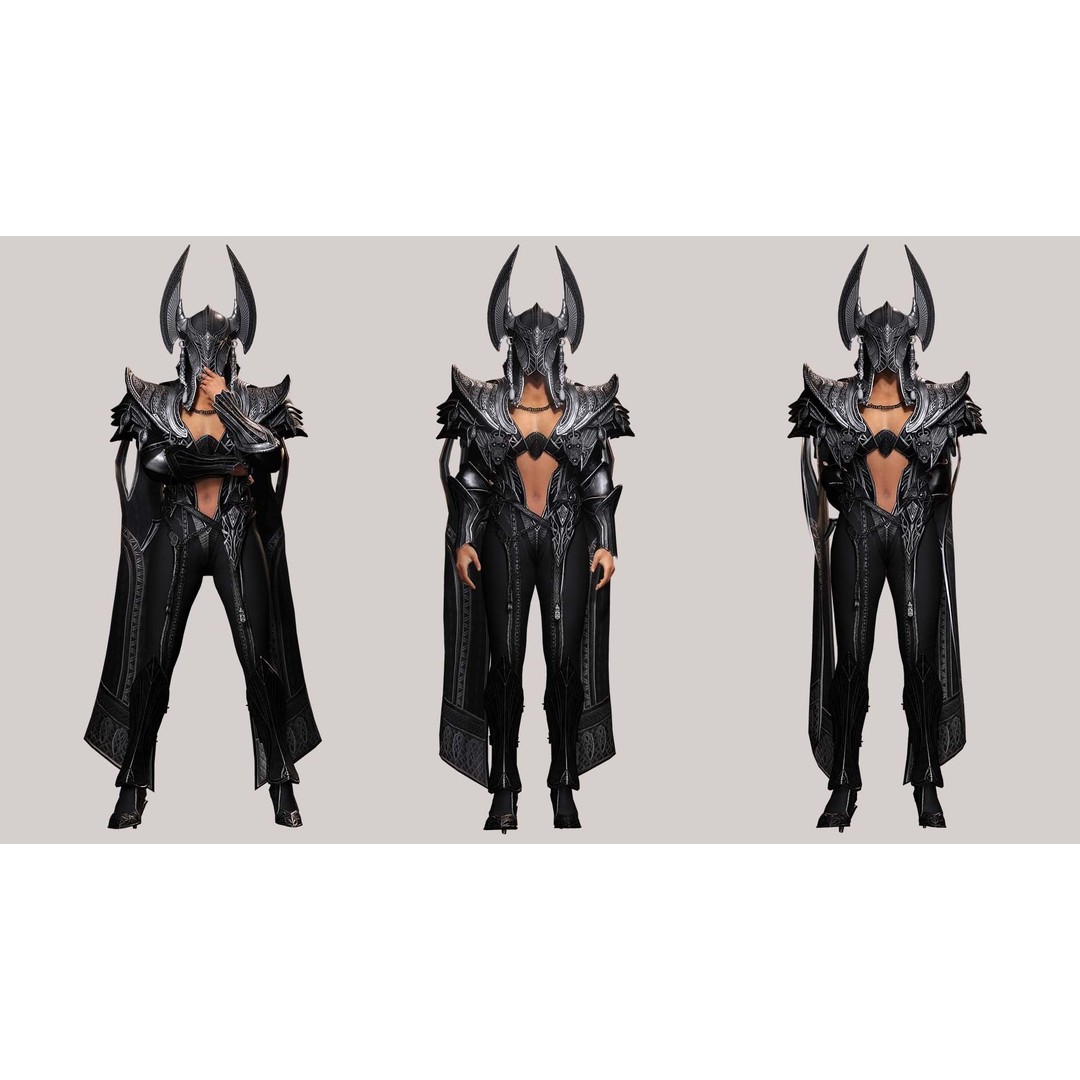 Kali 3D Model – Low Poly Divine Guardian with Ancient Armor, FBX - View 3