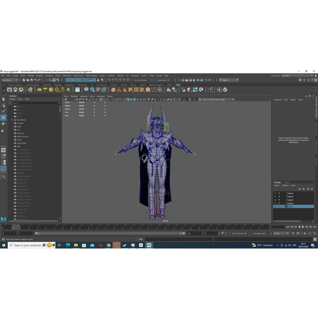 Kali 3D Model – Low Poly Divine Guardian with Ancient Armor, FBX - View 36