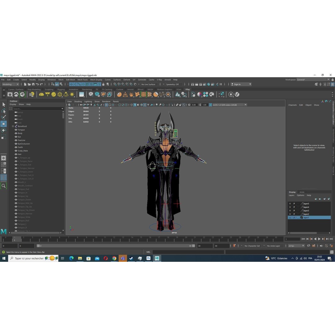 Kali 3D Model – Low Poly Divine Guardian with Ancient Armor, FBX - View 37