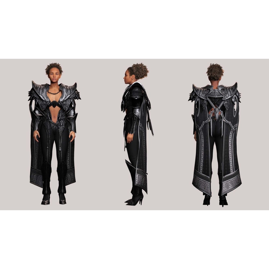 Kali 3D Model – Low Poly Divine Guardian with Ancient Armor, FBX - View 4